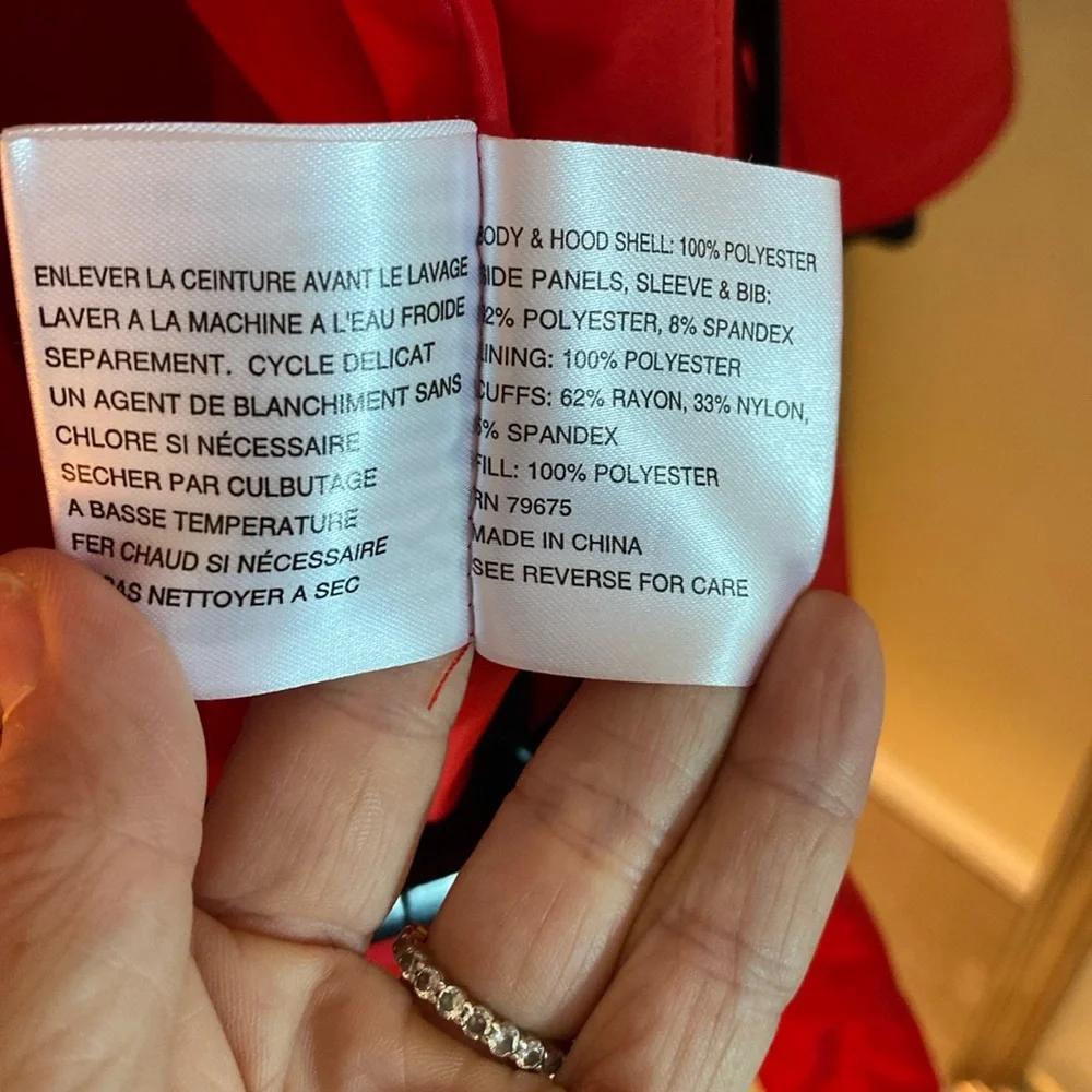 🔥 Michael Kors XL Red 🔥 Belted Winter Coat Jacket Hood - Picture 10 of 16